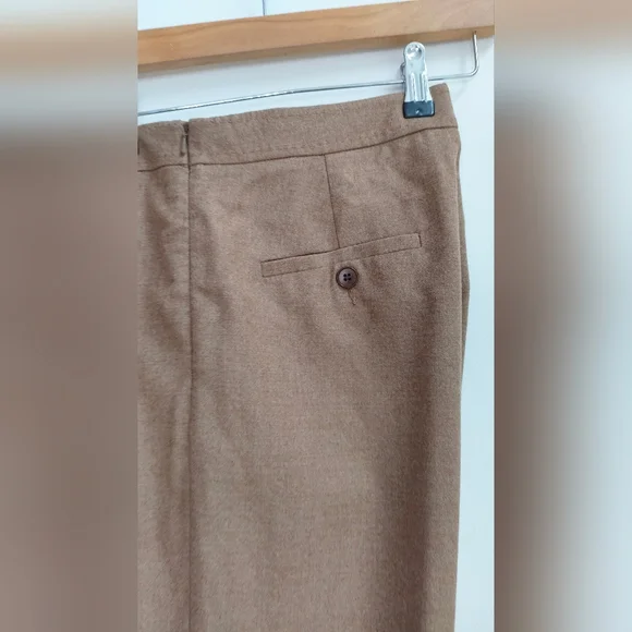 Jigsaw Brown Tan 100% Wool Wide Leg Trousers Size 10 - Picture 4 of 8